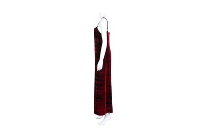 Lot 46 - Roberto Cavalli Class Wine Velvet Slip Dress - Size 44