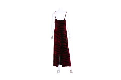 Lot 46 - Roberto Cavalli Class Wine Velvet Slip Dress - Size 44