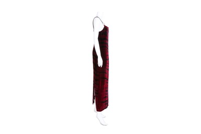 Lot 46 - Roberto Cavalli Class Wine Velvet Slip Dress - Size 44