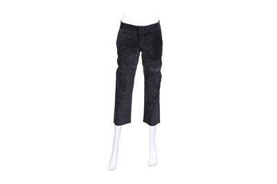 Lot 85 - Gucci Black Heavy Suede Cropped Trouser - Size 42