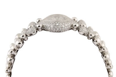 Lot 464 - CHOPARD PUSHKIN BRACELET WATCH - 18K WHITE GOLD AND DIAMONDS