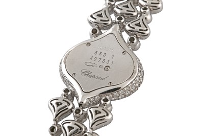 Lot 464 - CHOPARD PUSHKIN BRACELET WATCH - 18K WHITE GOLD AND DIAMONDS