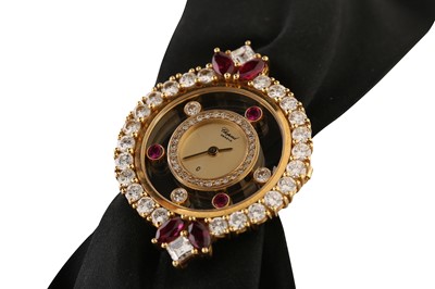 Lot 466 - CHOPARD ALTA MODA 'HAPPY DIAMONDS' COCKTAIL WATCH - 18K GOLD