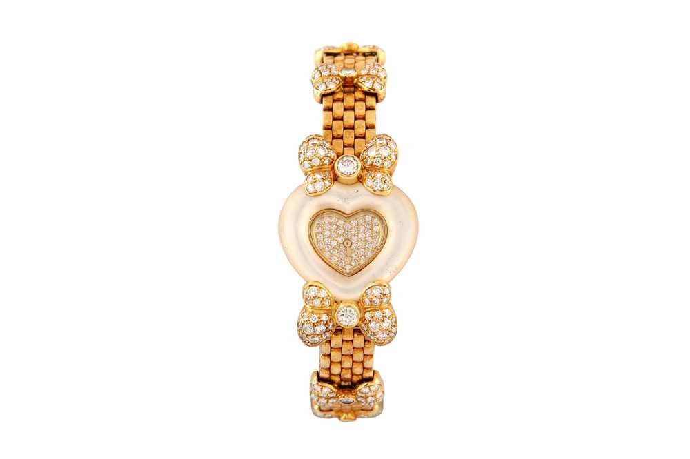 Lot 469 - CHOPARD CREATION 'HEART' BRACELET WATCH - 18K GOLD AND DIAMONDS