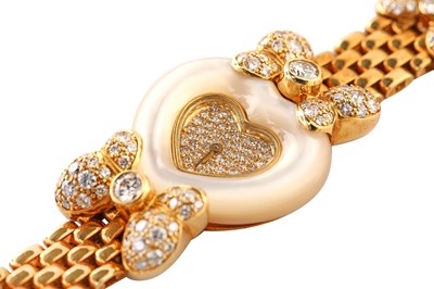 Lot 469 - CHOPARD CREATION 'HEART' BRACELET WATCH - 18K GOLD AND DIAMONDS