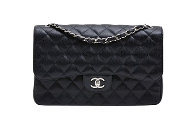 Lot 450 - Chanel Black Jumbo Classic Double Flap Bag
