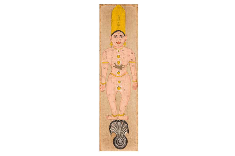 Lot 87 - A CLOTH PAINTING OF A TANTRIC FIGURE