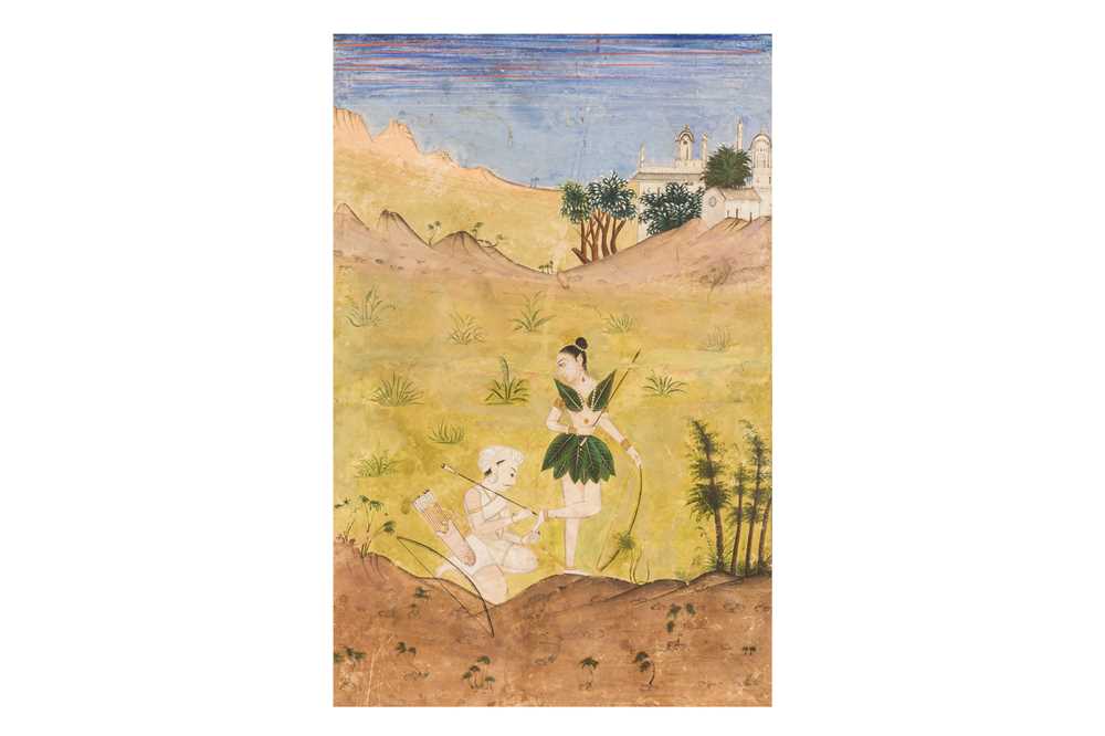 Lot 80 - A BHIL COUPLE HUNTING