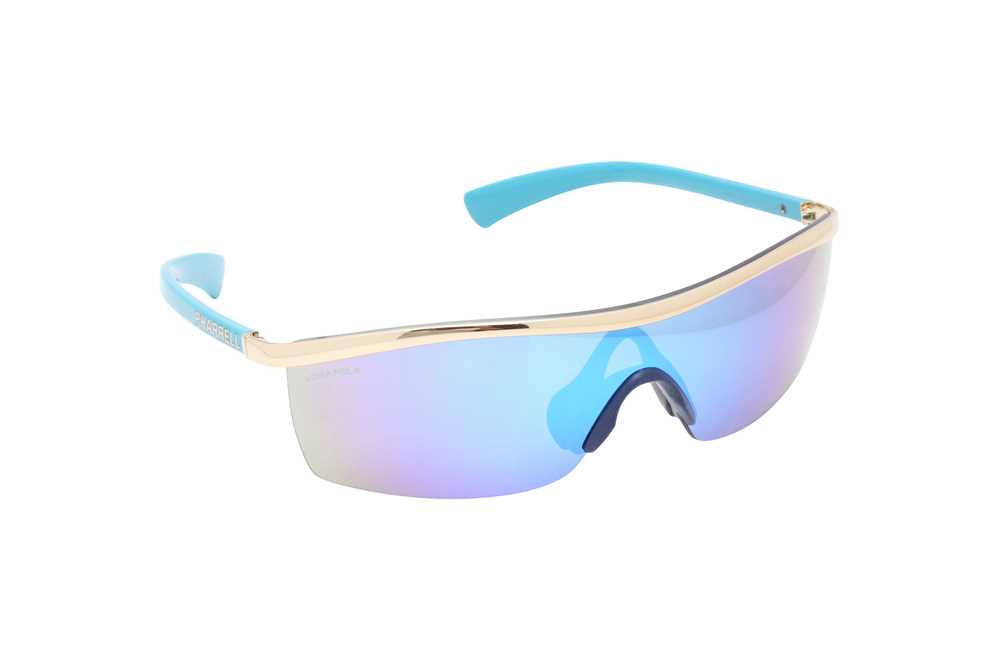 Lot 162 - Chanel x Pharrell Blue Mirror Sheild Sunglasses