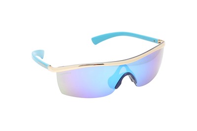 Lot 164 - Chanel x Pharrell Blue Mirror Sheild Sunglasses