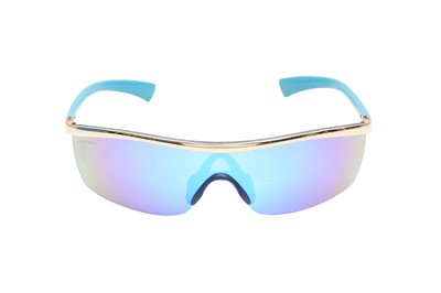 Lot 162 - Chanel x Pharrell Blue Mirror Sheild Sunglasses