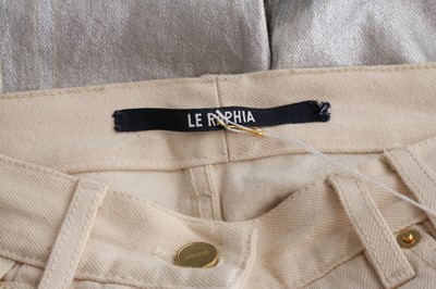 Lot 485 - Jacquemus Silver Le Raphia 'Le De Nimes Bordado' Jeans - Size 29
