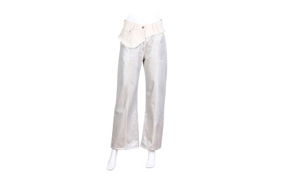 Lot 485 - Jacquemus Silver Le Raphia 'Le De Nimes Bordado' Jeans - Size 29