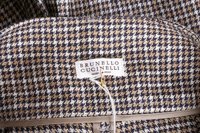 Lot 264 - Brunello Cucinelli Brown Linen Houndtooth Skort - Size 38