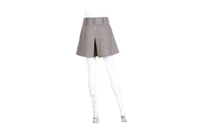 Lot 264 - Brunello Cucinelli Brown Linen Houndtooth Skort - Size 38