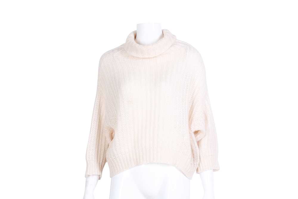 Lot 428 - Brunello Cucinelli Cream Mohair Cropped Sweater - Size M