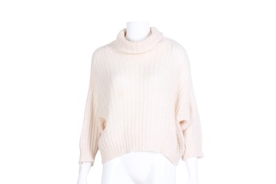 Lot 428 - Brunello Cucinelli Cream Mohair Cropped Sweater - Size M
