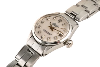 Lot 459 - ROLEX OYSTER PERPETUAL LADY DATE BRACELET WATCH