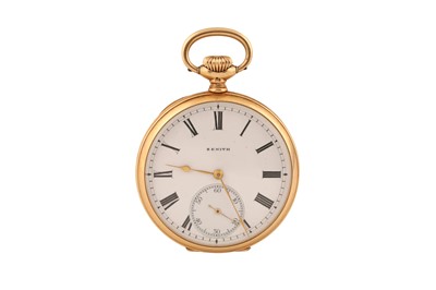 Lot 500 - ZENITH OPEN FACE POCKET WATCH - 14K GOLD