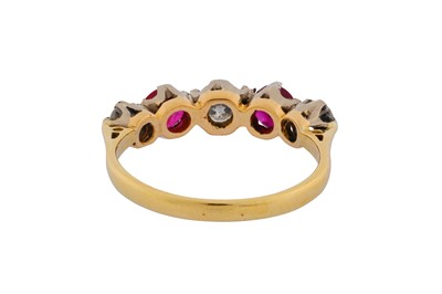 Lot 4 - A FIVE-STONE RUBY AND DIAMOND RING