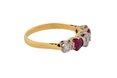 Lot 4 - A FIVE-STONE RUBY AND DIAMOND RING