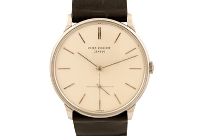 Lot 451 - PATEK PHILIPPE CALATRAVA WRISTWATCH - PLATINUM