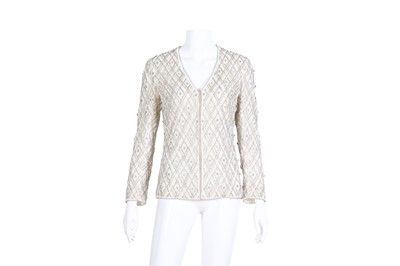 Lot 519 - Christian Dior Ivory Silk Embellished Evening Jacket