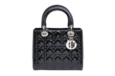 Lot 448 - Christian Dior Black Medium Lady Dior Bag