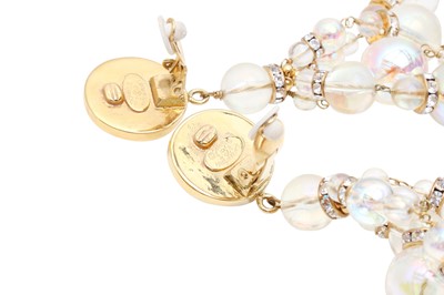 Lot 522 - Chanel Aurora Borealis Lucite Drop Clip On Earrings