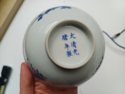 Lot 351 - A PAIR OF CHINESE BLUE AND WHITE 'BLOSSOMS' BOWLS