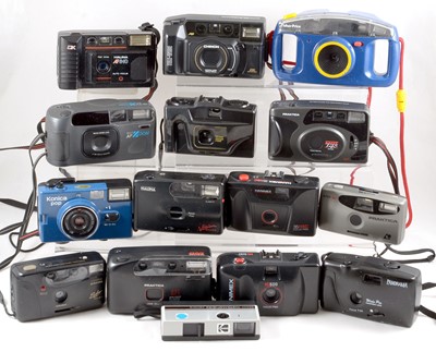 Lot 1028 - A Blue Konica Pop & Other Point & Shoot Cameras.