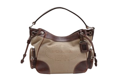 Lot 283 - Prada Brown Canapa Shoulder Bag