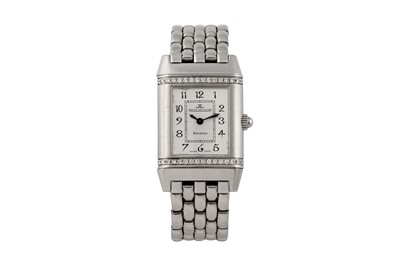 Lot 479 - JAEGER LeCOULTRE REVERSO - STEEL AND DIAMONDS
