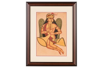 Lot 96 - A KALIGHAT STYLE PAINTING OF GARUDA