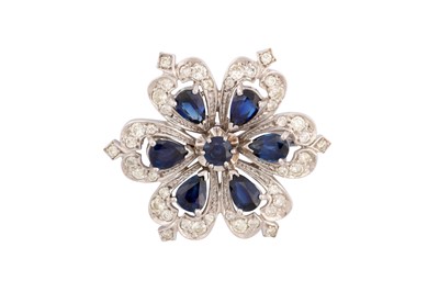 Lot 270 - A SAPPHIRE AND DIAMOND BROOCH, CIRCA 1977