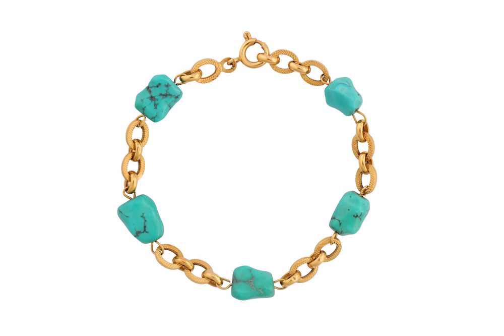 Lot 118 - A TURQUOISE BRACELET