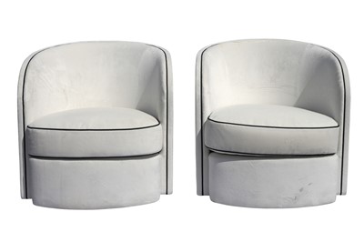 Lot 256 - A PAIR OF SOFA AND CHAIR COMPANY CONTEMPORARY TUB ARMCHAIRS