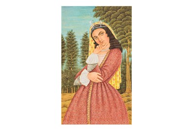 Lot 152 - A PERSIAN MINIATURE OF A ROYAL LADY