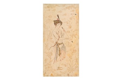 Lot 141 - A SAFAVID-REVIVAL PORTRAIT OF AN ARCHER