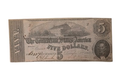 Lot 167 - CONFEDERATE STATES, 3X 5 DOLLARS T53.