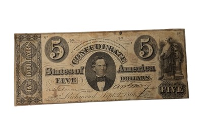 Lot 107 - CONFEDERATE STATES, 3X 5 DOLLARS T33, T34.
