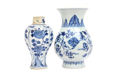 Lot 427 - TWO CHINESE BLUE AND WHITE VASES