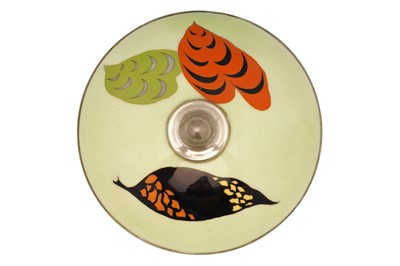 Lot 267 - A JAPANESE SILVER PLATED PEDESTAL BOWL AND COVER, MID 20TH CENTURY