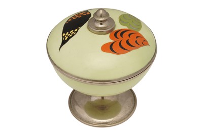 Lot 267 - A JAPANESE SILVER PLATED PEDESTAL BOWL AND COVER, MID 20TH CENTURY