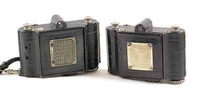 Lot 129 - A Pair of Voigtlander Folding Perkeo Cameras with Skopar Lenses