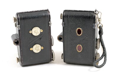 Lot 129 - A Pair of Voigtlander Folding Perkeo Cameras with Skopar Lenses