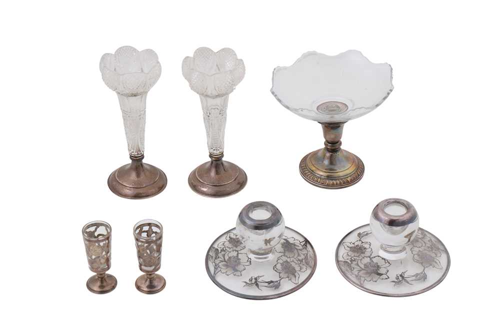 Lot 229 - A mixed lot of sterling silver mounted glass
