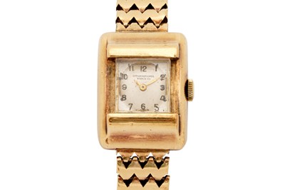 Lot 264 - A LADY'S GOLD INTERNATIONAL WATCH COMPANY BRACELET WATCH