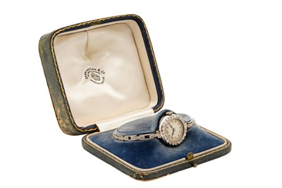 Lot 267 - A LADY'S PLATINUM AND DIAMOND COCKTAIL WATCH