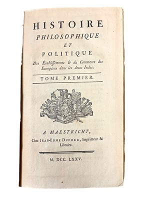 Lot 77 - Raynal. Histoire philosophique and others.